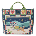 Loungefly - Mickey & Minnie Holiday Convertible Mini Backpack & Tote Bag