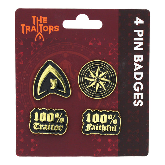 Traitors Pin Badges x4