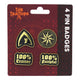 Traitors Pin Badges x4
