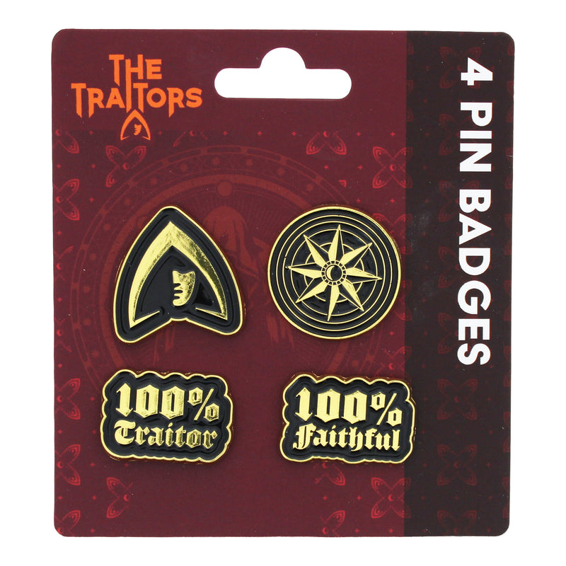 Traitors Pin Badges x4