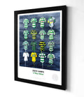 Celtic FC Shirts A3 collectible from Terry Kneeshaw Art