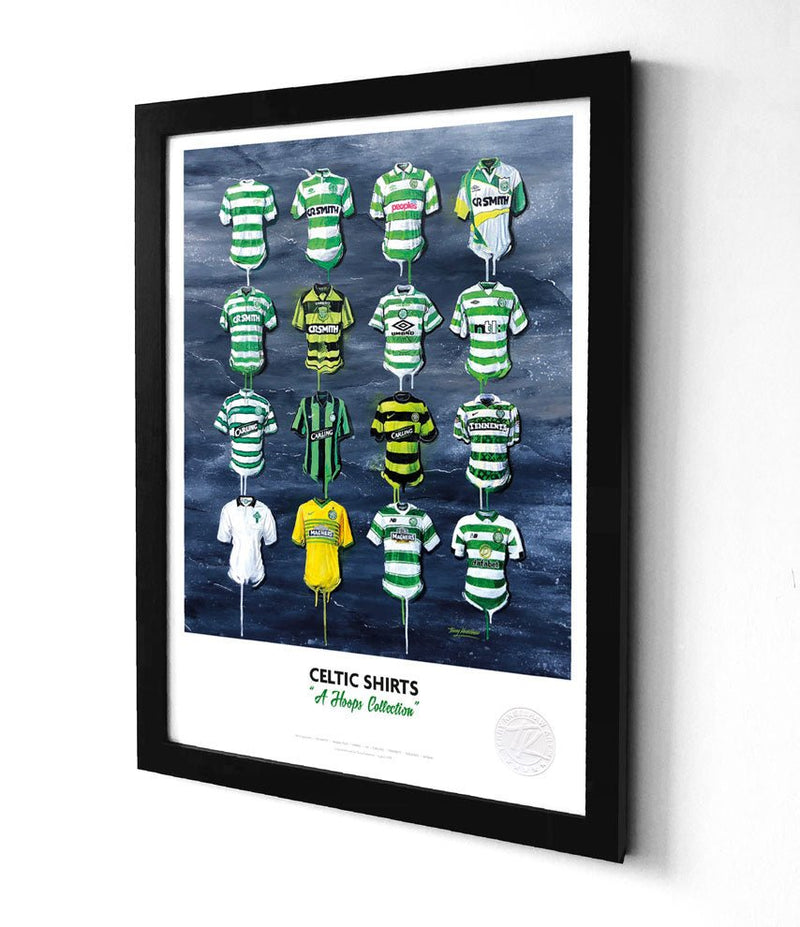 Celtic FC Shirts A3 collectible from Terry Kneeshaw Art