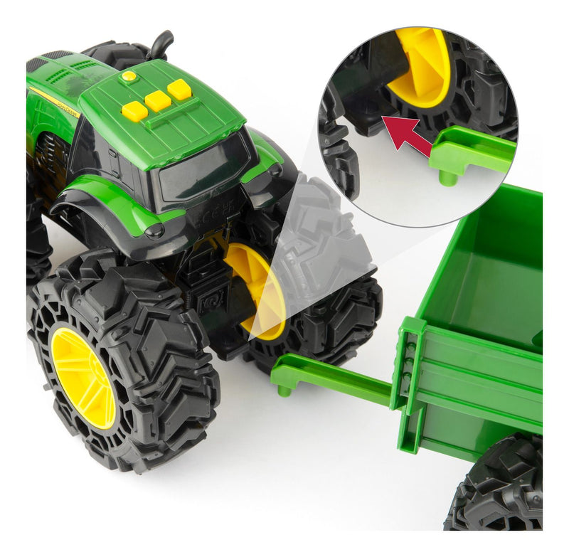 John Deere Lights & Sounds Tractor With Wagon - Image