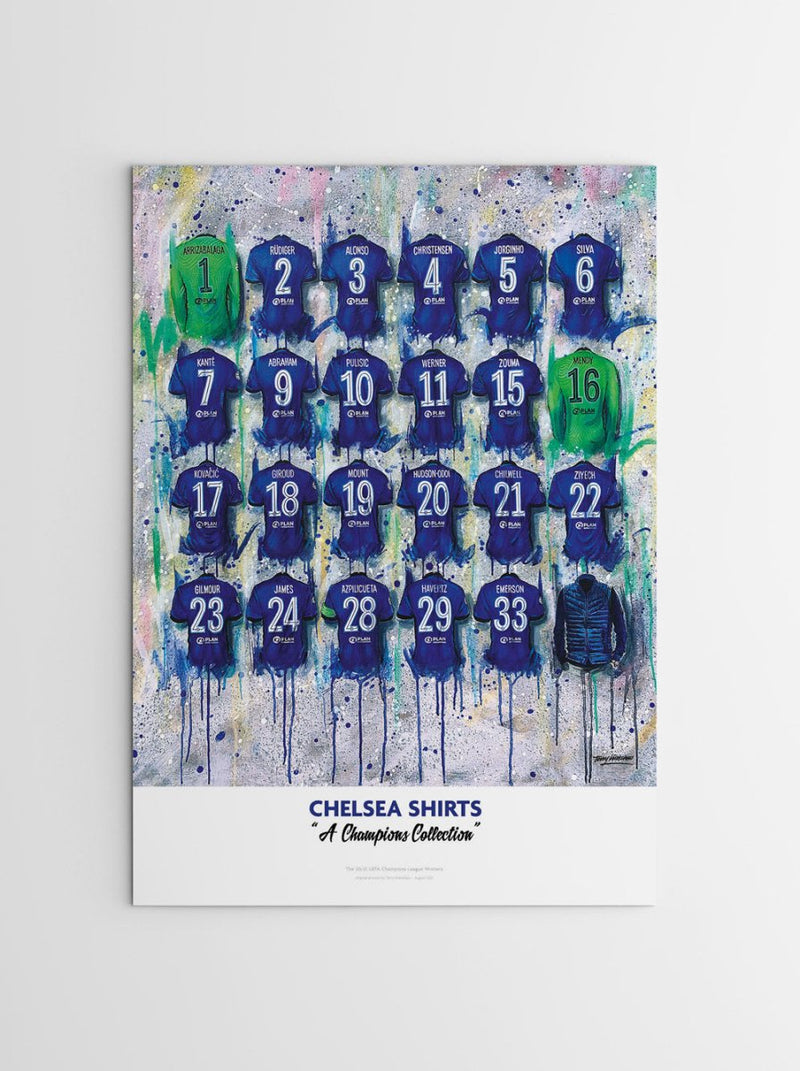 Chelsea Champions Shirts - A2 Signed Limited Edition Print, alternate view