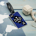 Personalised Chequered World's Best Dad Luggage Tag