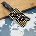 Personalised Chequered World's Best Dad Luggage Tag