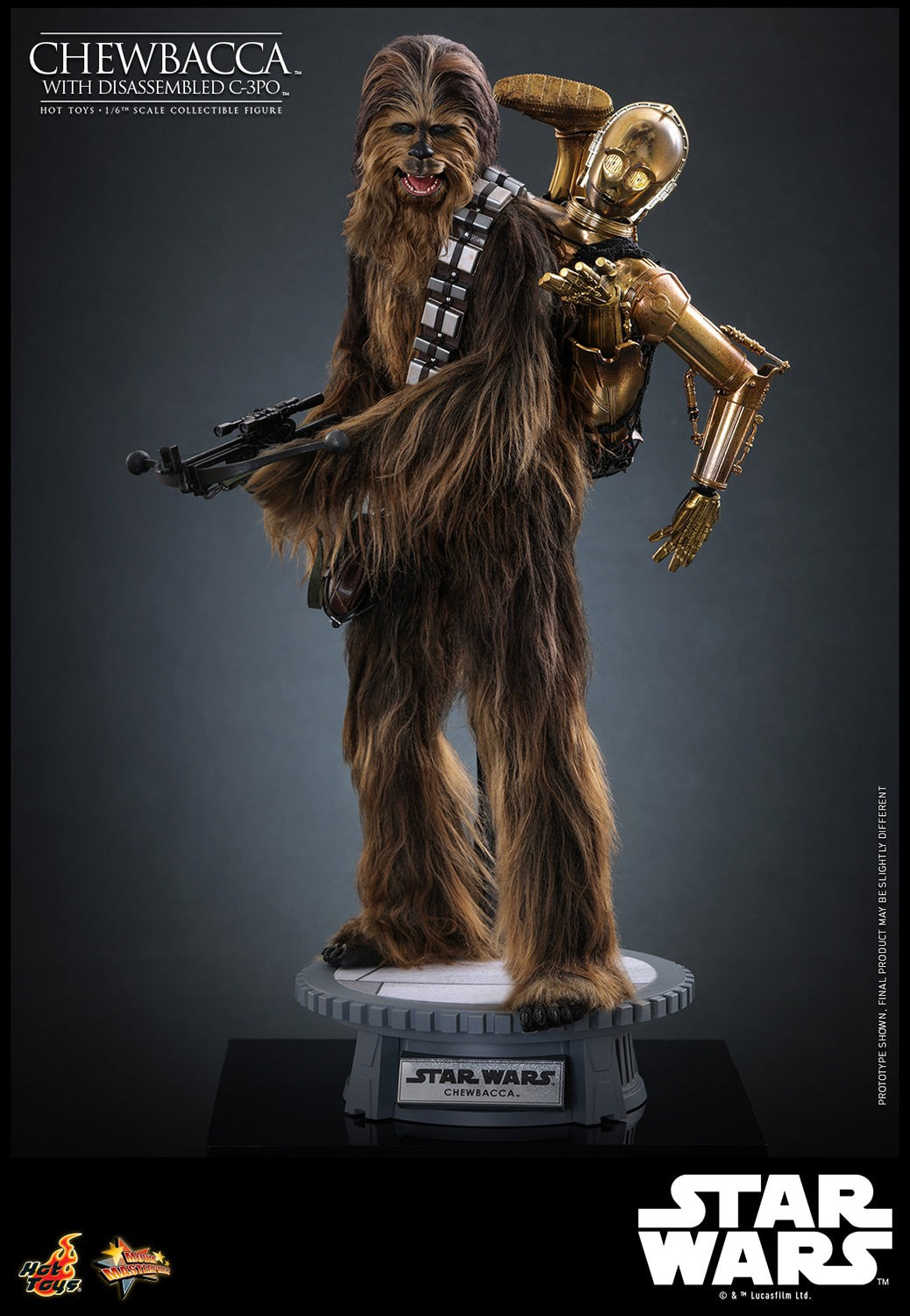 Hot Toys Star Wars The Empire Strikes Back Chewbacca with Disassmbled C-3PO 1/6th Scale Figure