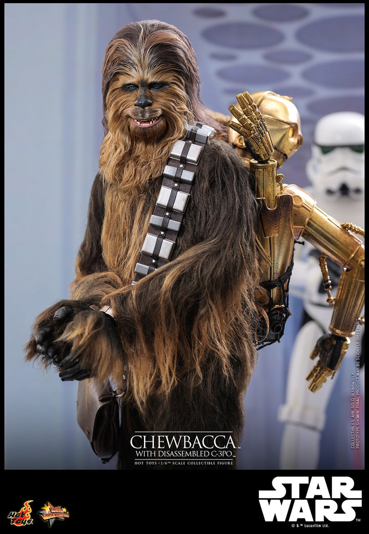 Hot Toys Star Wars The Empire Strikes Back Chewbacca with Disassmbled C-3PO 1/6th Scale Figure