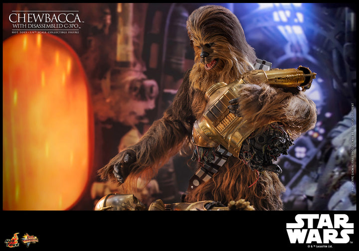 Hot Toys Star Wars The Empire Strikes Back Chewbacca with Disassmbled C-3PO 1/6th Scale Figure