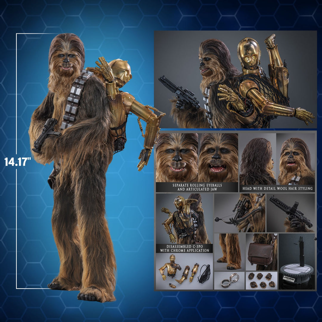 Hot Toys Star Wars The Empire Strikes Back Chewbacca with Disassmbled C-3PO 1/6th Scale Figure