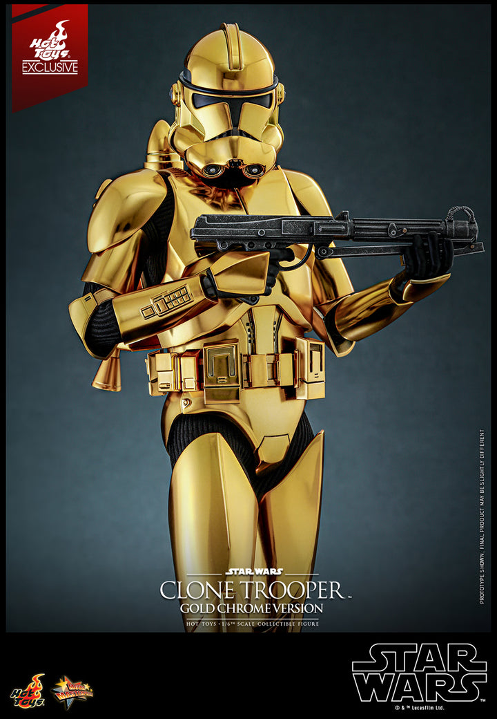 Hot Toys Star Wars Clone Trooper Gold Chrome Version 1/6 Scale Exclusive Action Figure