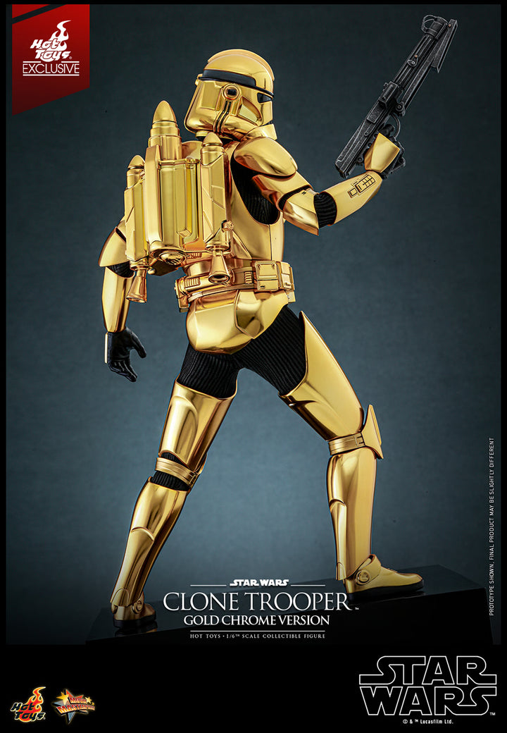 Hot Toys Star Wars Clone Trooper Gold Chrome Version 1/6 Scale Exclusive Action Figure