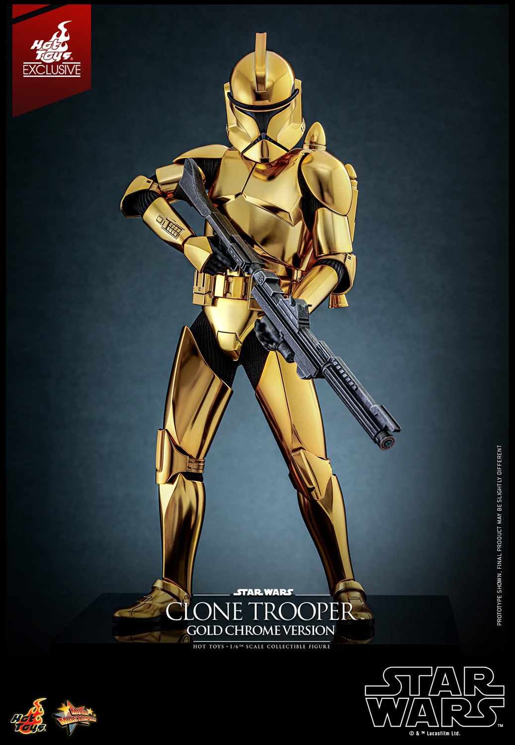 Hot Toys Star Wars Clone Trooper Gold Chrome Version 1/6 Scale Exclusive Action Figure