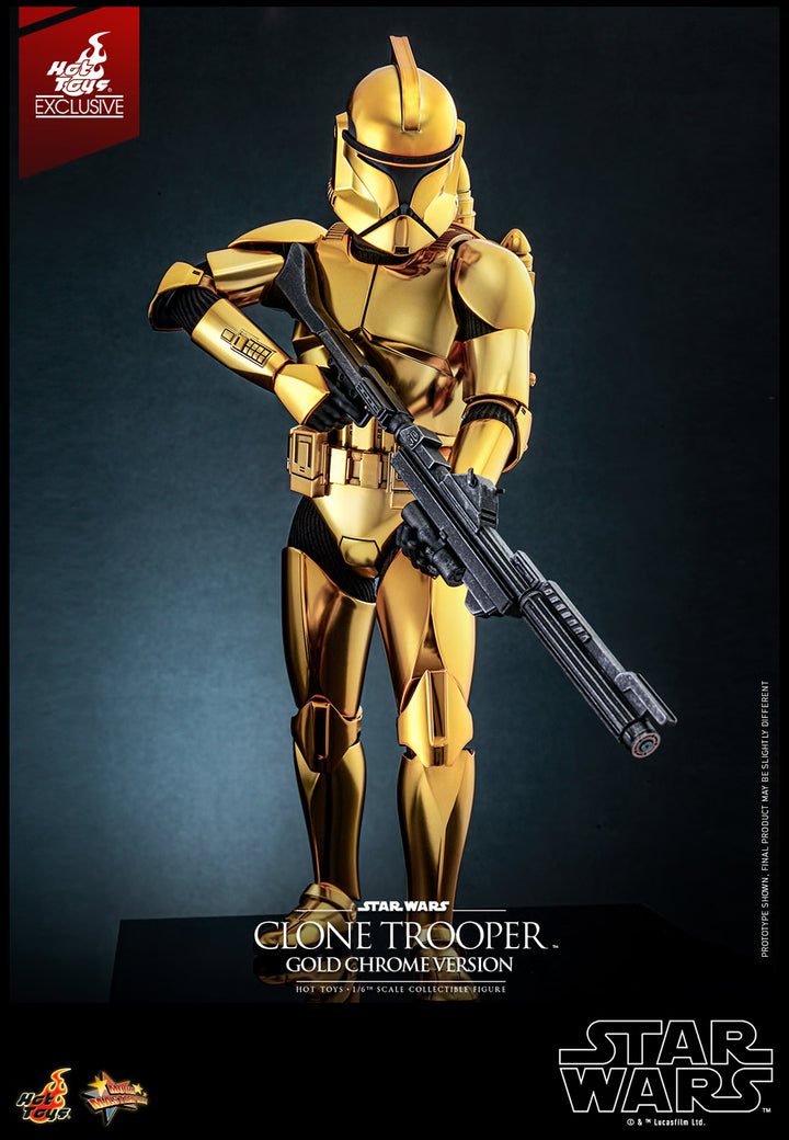 Hot Toys Star Wars Clone Trooper Gold Chrome Version 1/6 Scale Exclusive Action Figure