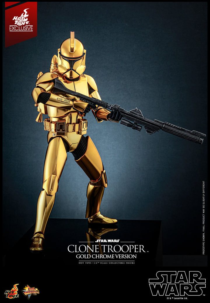 Hot Toys Star Wars Clone Trooper Gold Chrome Version 1/6 Scale Exclusive Action Figure