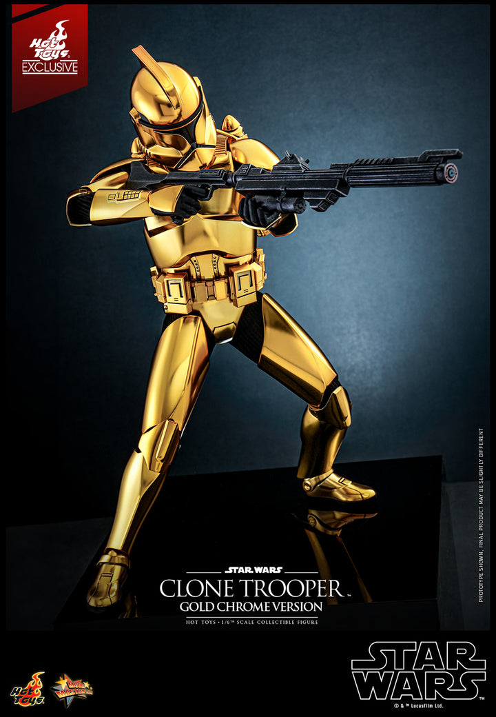 Hot Toys Star Wars Clone Trooper Gold Chrome Version 1/6 Scale Exclusive Action Figure