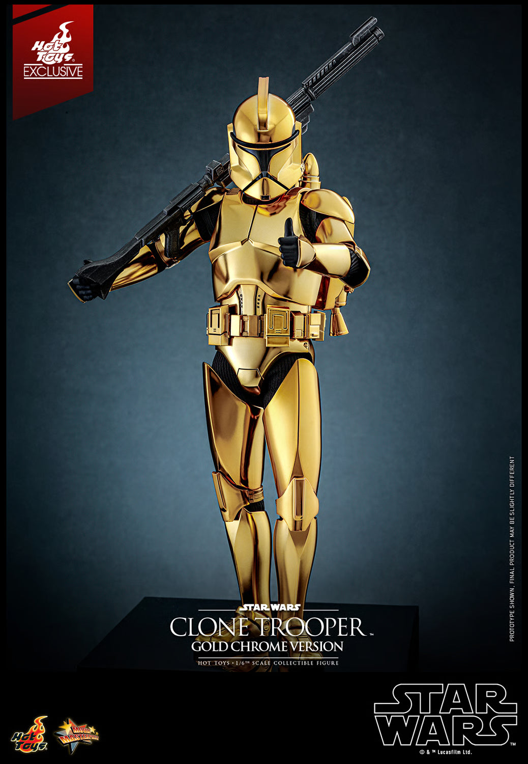 Hot Toys Star Wars Clone Trooper Gold Chrome Version 1/6 Scale Exclusive Action Figure