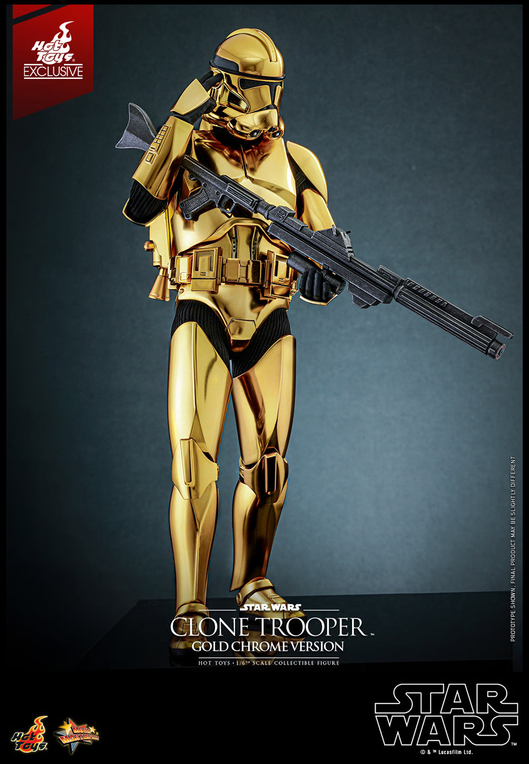 Hot Toys Star Wars Clone Trooper Gold Chrome Version 1/6 Scale Exclusive Action Figure
