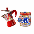 Bialetti X Dolce&Gabbana Sicilian Cart Gift Set (Moka 3 Cup and Coffee), side angle
