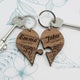 Personalised Couples' Romantic Joining Heart Keyring
