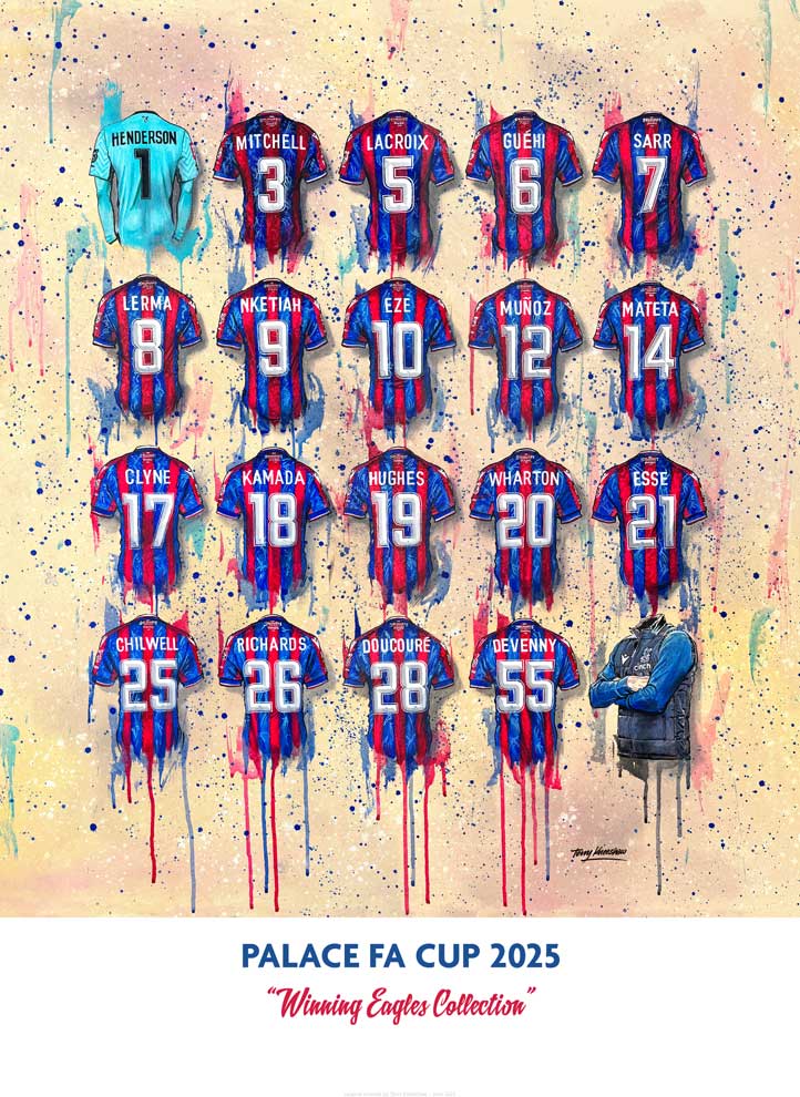 Crystal Palace FA Cup Winners - A2 Signed Limited Edition Prints collectible from Terry Kneeshaw Art