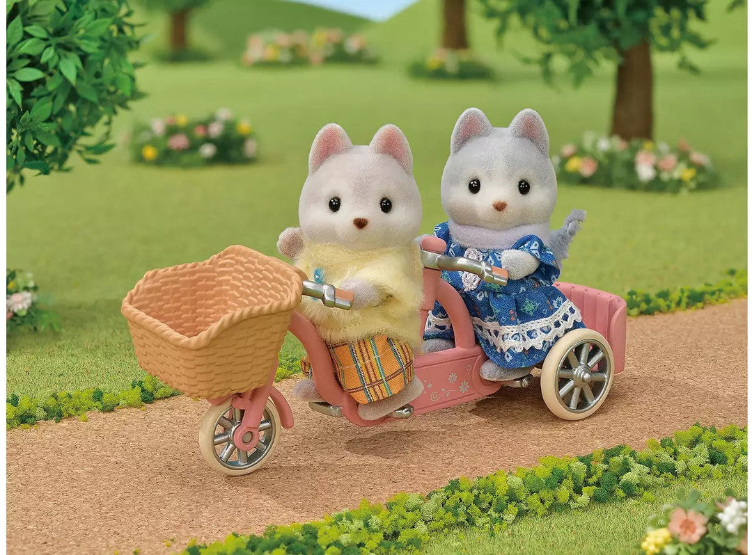 Sylvanian Families Tandem Cycling Set Husky Sister & Brother