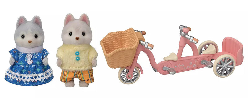 Sylvanian Families - Tandem Cycling Set Husky Sister & Brother