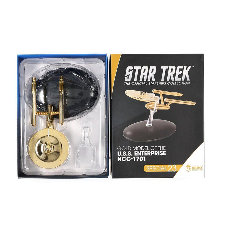 Gold U.S.S. Enterprise NCC-1701 Model Die Cast Ship SPECIAL ISSUE (Eaglemoss / Star Trek), packaging shot
