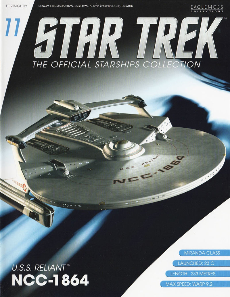U.S.S. Reliant NCC-1864 (Miranda class) Model Diecast Ship (Eaglemoss / Star Trek), alternate view