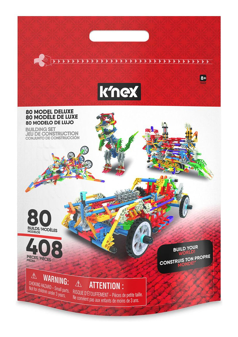K'nex 408 Piece 80 Model Deluxe Set with Bag, size reference