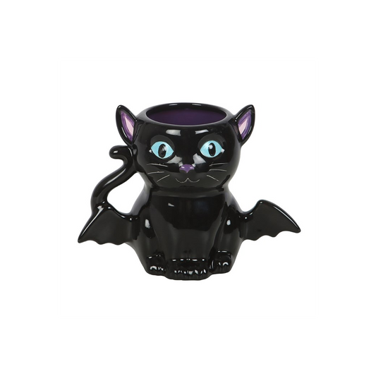 Cute and Creepy Bat Cat Mug, alternate view
