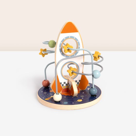 Wooden Rocket Beads Maze