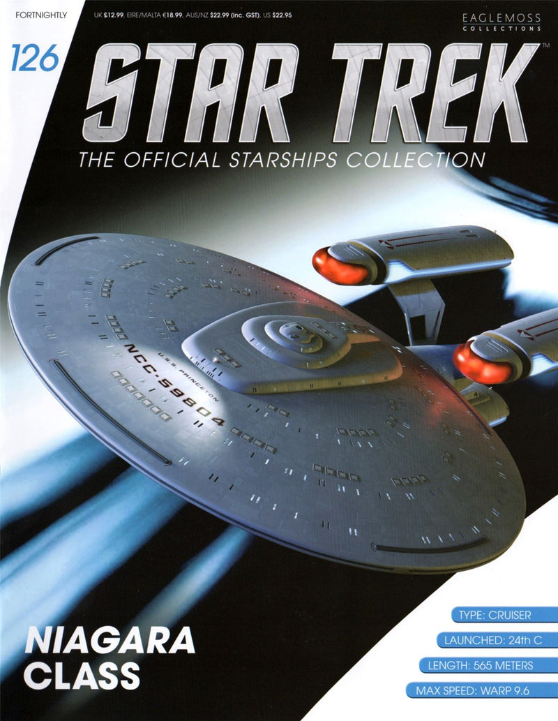 Niagara-Class (U.S.S. Princeton NCC-59804) Model Die Cast Ship (Eaglemoss / Star Trek), rear view