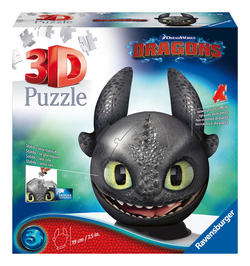 How To Train Your Dragon w/Ears 72 Piece 3D Puzzle