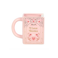 I Love Books Pink Book Shaped Mug