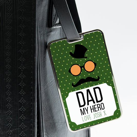 Personalised Dad You Are My Hero Luggage Tag