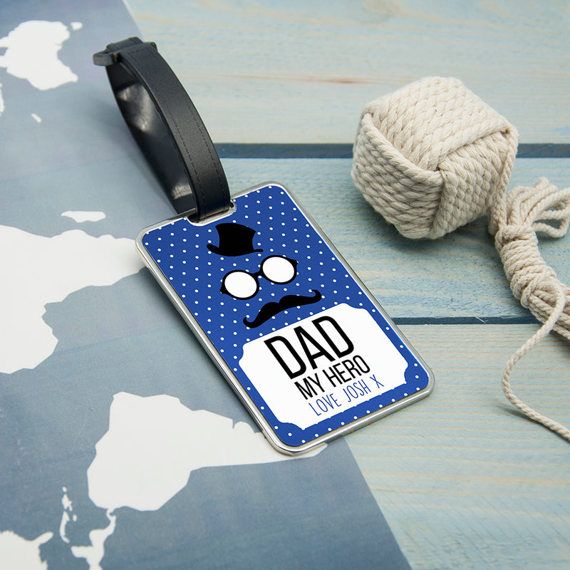 Personalised Dad You Are My Hero Luggage Tag