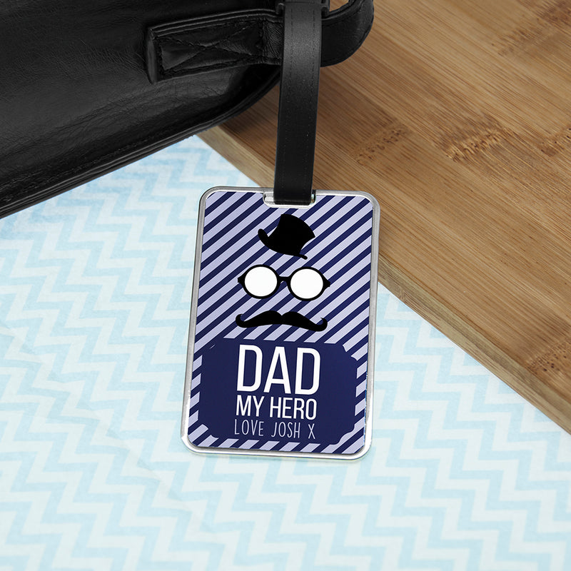Personalised Dad You Are My Hero Luggage Tag