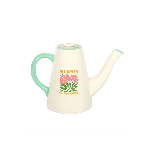 No Rain, No Flowers Ceramic Watering Can / Vase, alternate view