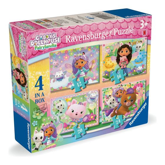 Gabby's Dollhouse 4 in a Box Jigsaw Puzzles - Fairylandia