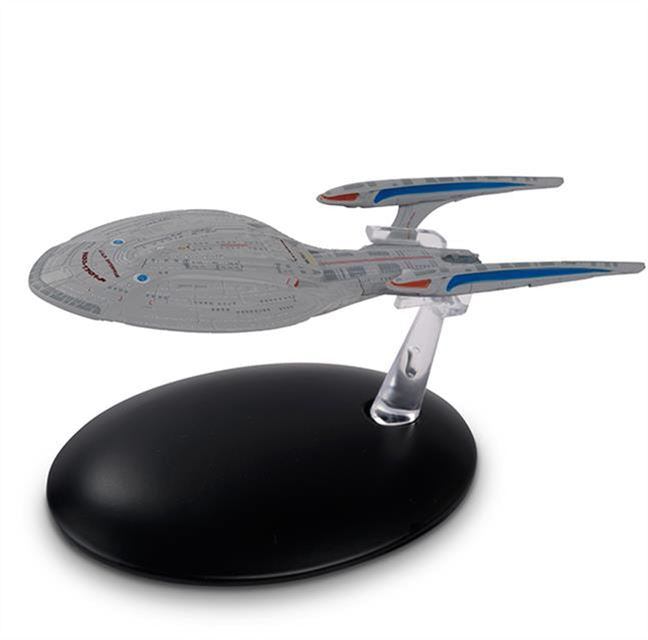 U.S.S. Enterprise NCC-1701-F (Federation Livery) Model Die Cast Ship BONUS ISSUE (Eaglemoss / Star Trek), side angle