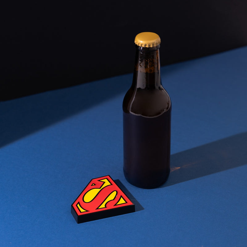 DC Comics Superman Bottle Opener Fridge Magnet side angle