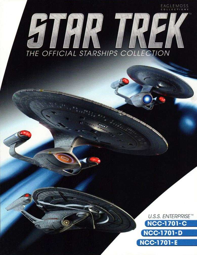 U.S.S. Enterprise Set of 3 - 1701-C, 1701-D, 1701-E Diecast Model Ships (Eaglemoss / Star Trek), close-up detail