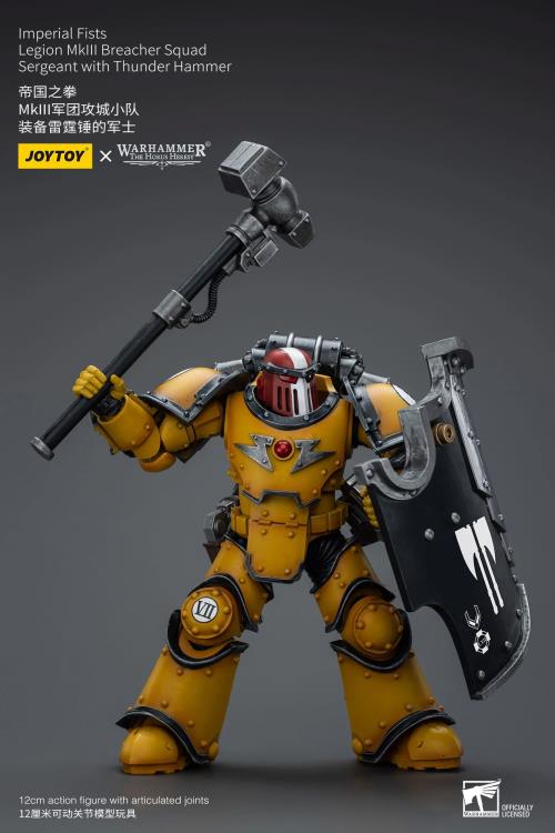 Warhammer 40k Imperial Fists Legion MkIII Breacher Squad Sergeant with Thunder Hammer 1/18 Scale Figure