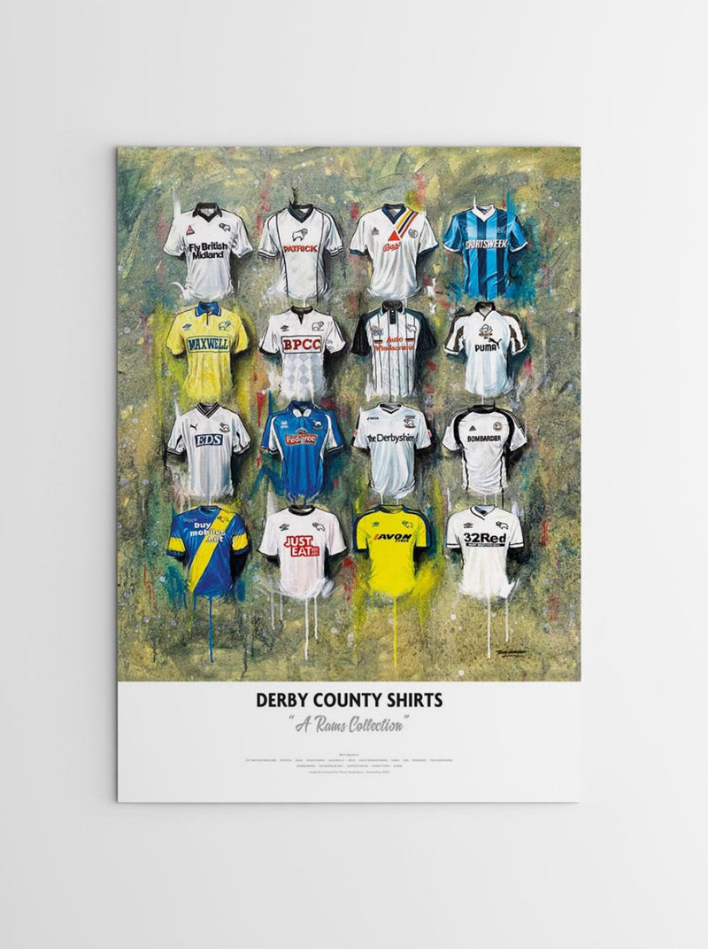 Derby County FC Shirts - A2 Signed Limited Edition Prints, alternate view