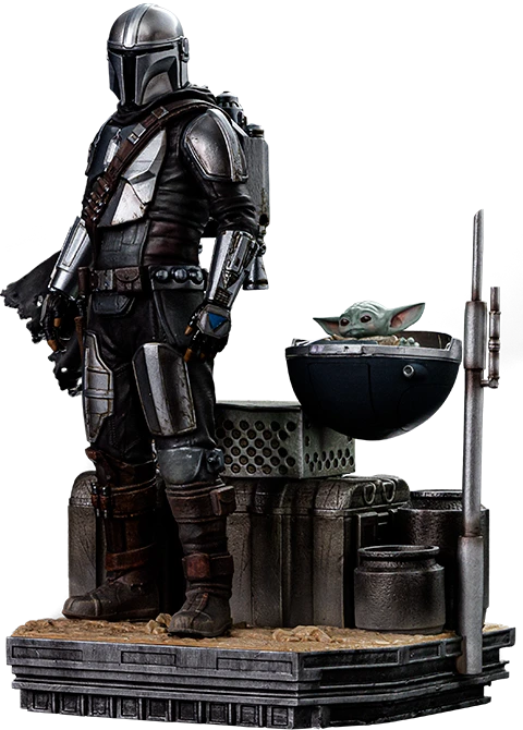 Iron Studios Star Wars The Mandalorian Din Djarin and Grogu 1/10 Art Scale Limited Edition Statue