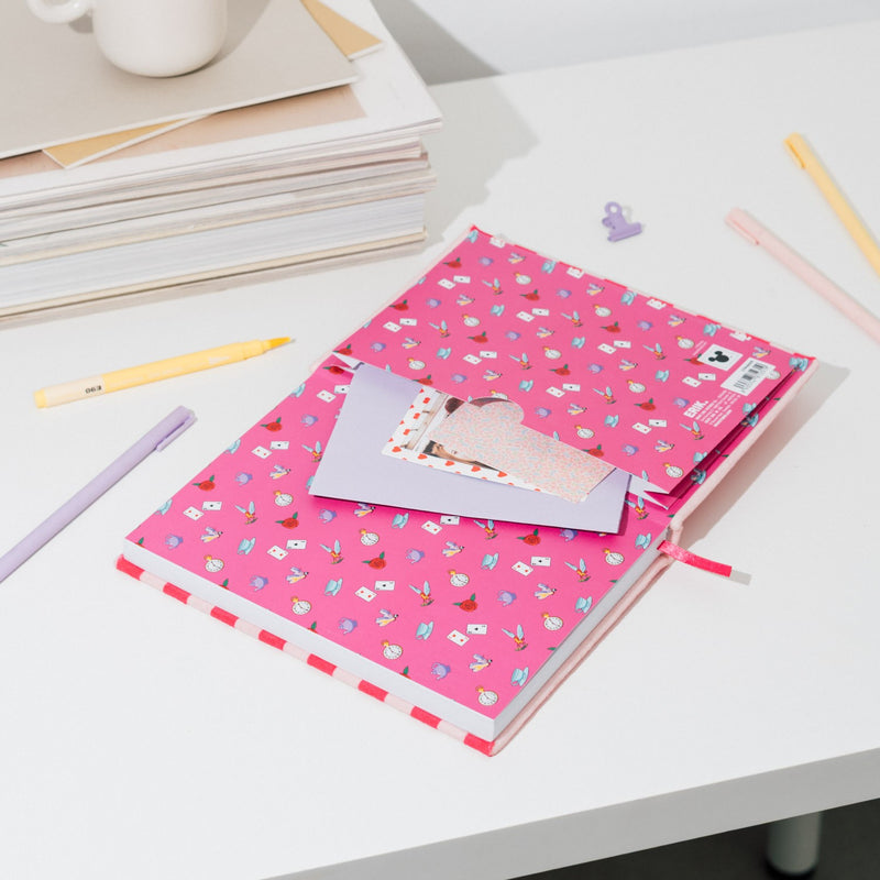 Disney Alice in Wonderland Cheshire Cat Premium A5 Plush Cover Notebook design detail