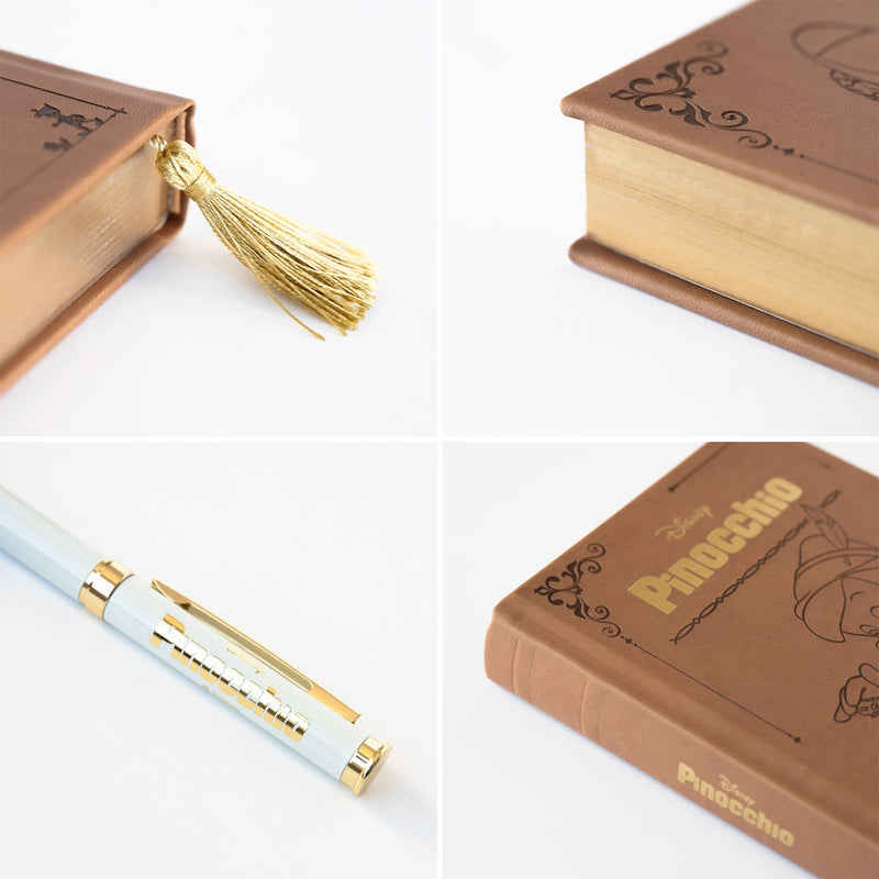 Disney Pinocchio A5 Premium Notebook with Pen Set close up detail