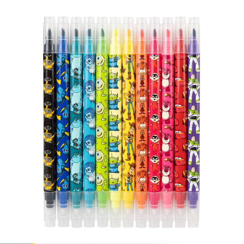 Disney Pixar Set of 12 Dual Tip Erasable Markers
