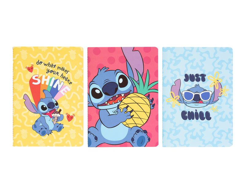 Disney Stitch Tropical Pack of 3 A5 Notebooks Ruled Bullet Blank alternate view